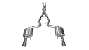 Ford Mustang Performance Exhaust - Dual Rear Exit - CORSA Performance - Cat Back - Polished - `15-`17